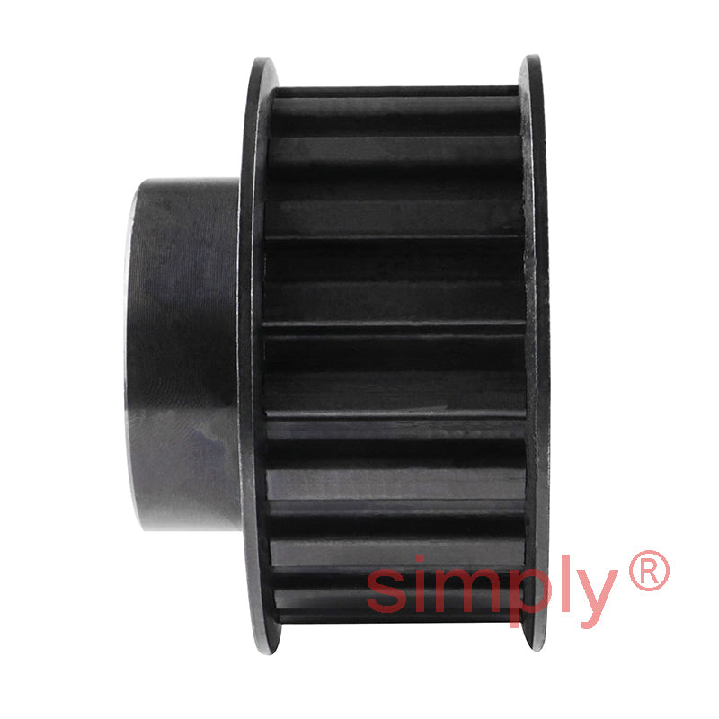 P20-H-200F - 1/2 inch Pitch 20 Tooth Flanged Pilot Bored Steel Timing Pulley for 2 inch Wide Belts