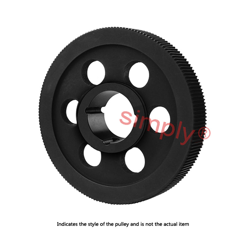 PC14M-112S-90 - 14mm Pitch 112 Tooth Polychain and Synchrochain Cast Iron Taper Bore Timing Belt Pulley for 90mm Wide Belts