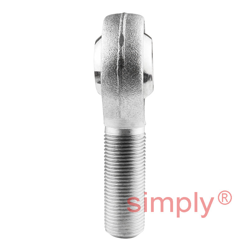 Budget POS8LEC Maintenance Free Left Hand Steel / PTFE Lined Plain Male Rod End 8mm Bore M8x1.25 Thread