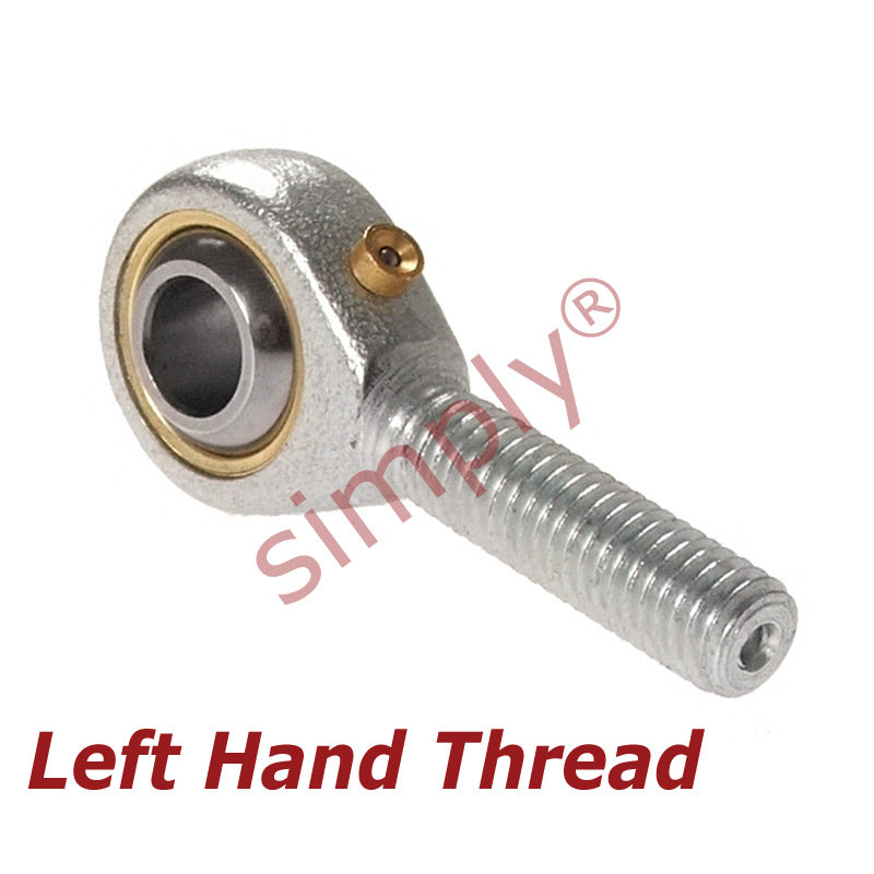 Budget POS20L Left Hand Steel / Bronze Lined Plain Male Rod End 20mm Bore M20x1.5 Thread