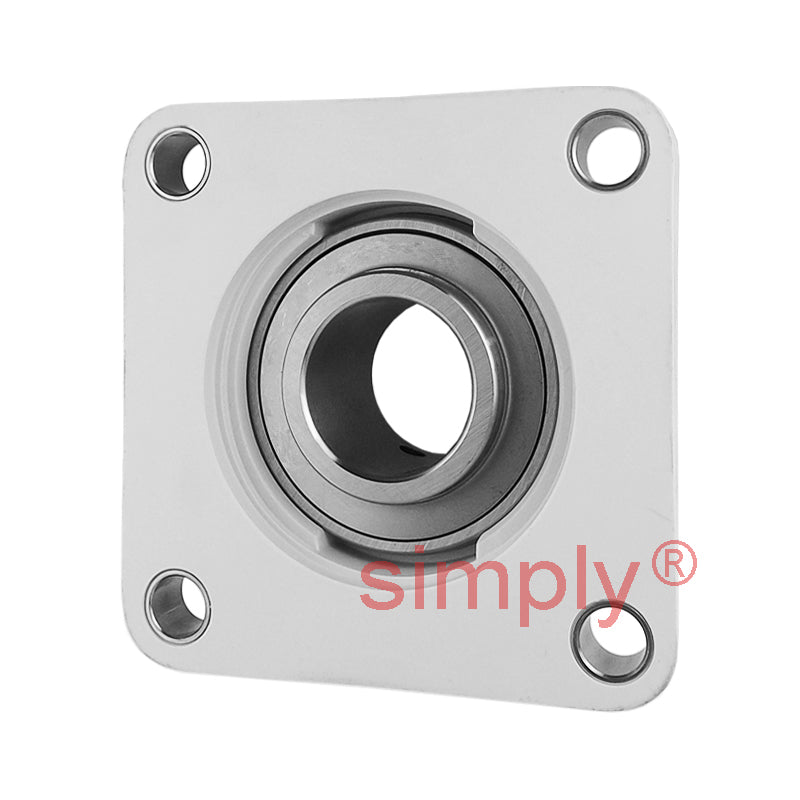 RHP PSF1-1/2CR Thermo Plastic Four Bolt Square Flange Housing with 1-1/2 inch Bore Stainless Insert