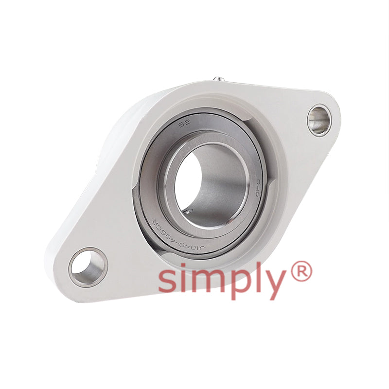RHP PSFT40CR Thermo Plastic Two Bolt Oval Flange Housing with 40mm Bore Stainless Insert