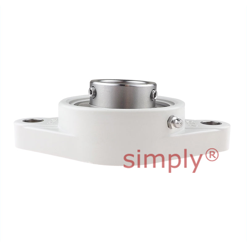RHP PSFT1-3/16CR Thermo Plastic Two Bolt Oval Flange Housing with 1-3/16 inch Bore Stainless Insert