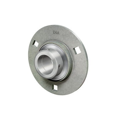 INA RAY35XL Three Bolt Sheet Steel Round Housing with Grub Screw Insert 35mm Bore
