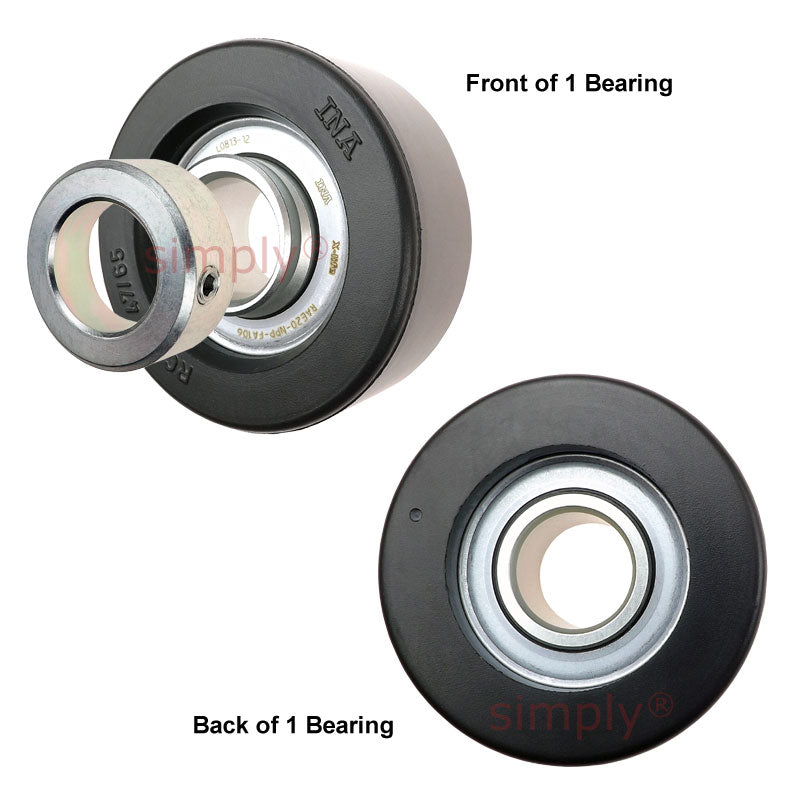 INA RCSMB20/65XLFA106 Metric Bearing Insert with Rubber Interliner and P Seals and Eccentric Collar 20x65.1x31mm