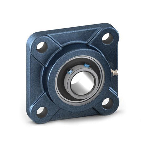 RHP SF1-1/2A Four Bolt Square Cast Iron Flange Housing and 1-1/2 inch Bore Grub Screw Flat Back Insert