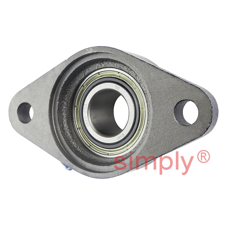 RHP SFT25A Two Bolt Oval Cast Iron Flange Housing 25mm Bore Insert