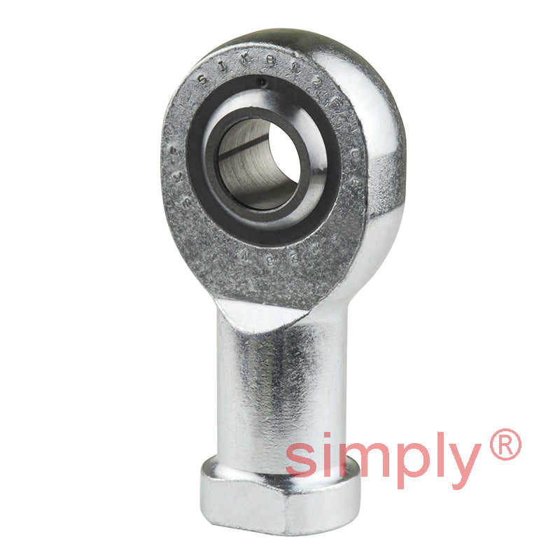 SKF SIKB12F Right Hand Steel / PTFE FRP Lined Plain Female Rod End M12 Thread