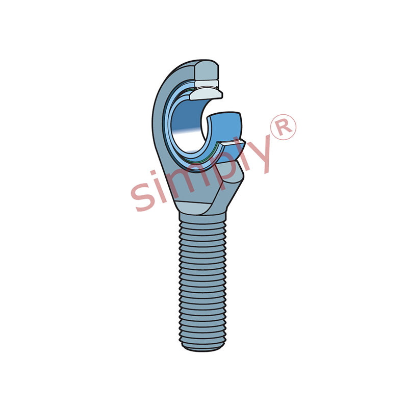 SKF SAL35TXE2LS Left Hand Steel / PTFE Fabric Lined Plain Male Rod End M36x3 Thread