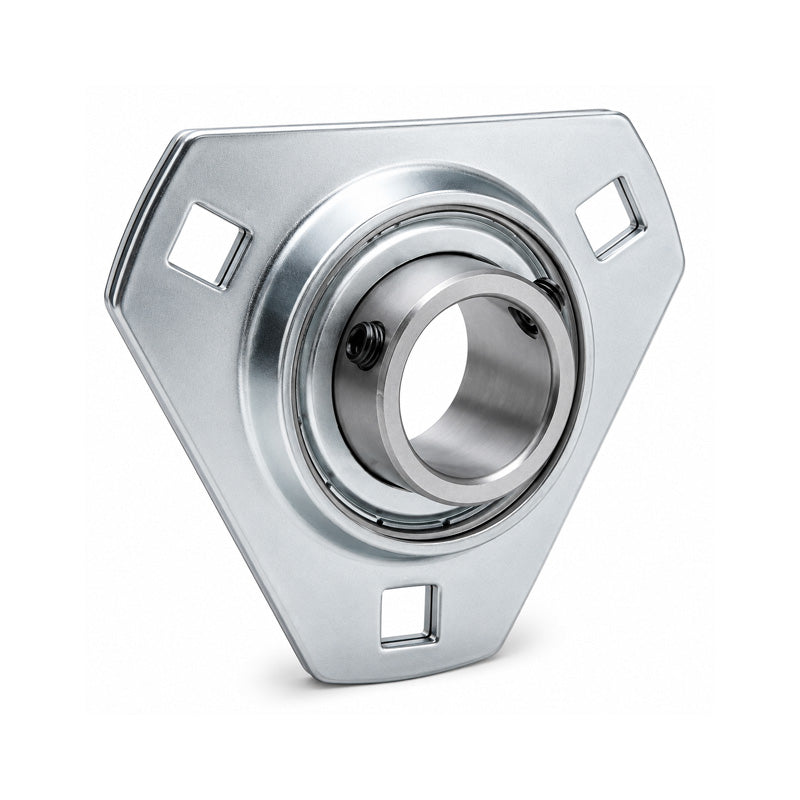 RHP SLFT1-7/16DEC Pressed Steel 3 Bolt Triangle Flange Housing and 1-7/16 inch Bore Insert