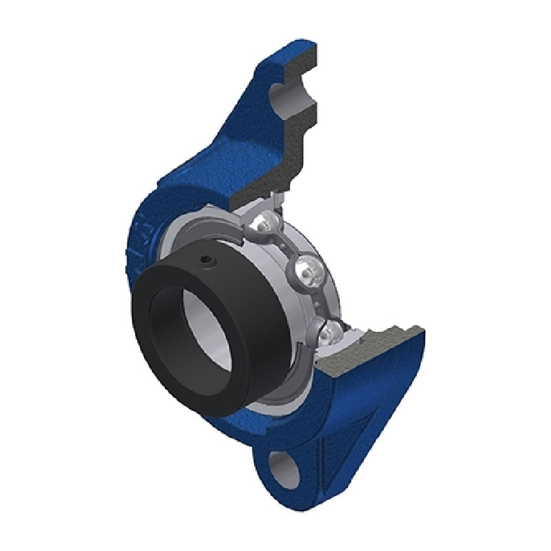 SNR ESFLE208 Metric Two Bolt Cast Iron Oval Housing with 40mm Bore Eccentric Collar Insert - Allow 2-3 Days