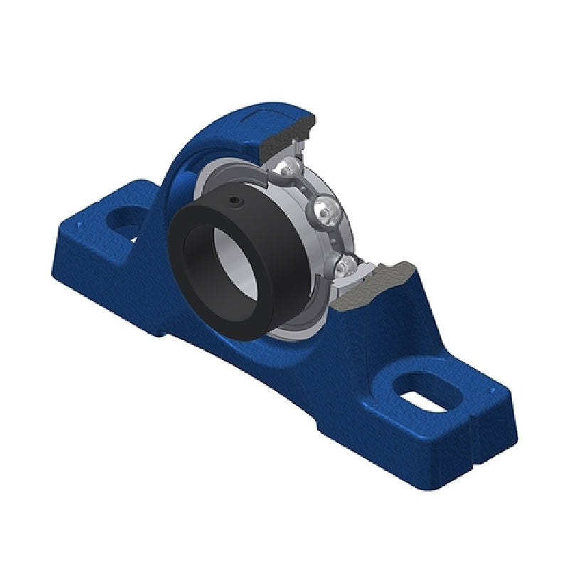 SNR ESPE203 Metric Cast Iron Two Bolt Pillow / Plummer Block Housing with 17mm Eccentric Collar Insert - Allow 2-3 Days