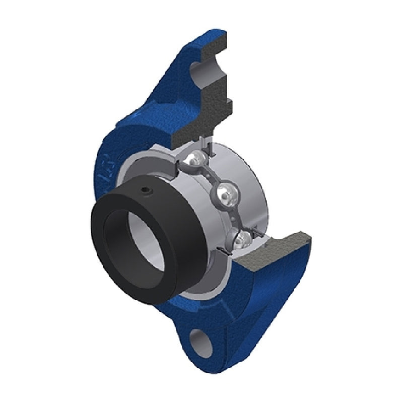 SNR EXFLZ204 Metric Two Bolt Cast Iron Oval Housing with 20mm Bore Eccentric Collar Insert - Allow 2-3 Days