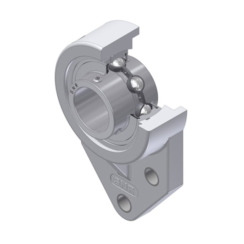 SNR MUCFBL206-19 Imperial Thermoplastic Three Bolt Flanged Bracket Housing Unit with 3/16 inch Bore Insert - Allow 2-3 Days