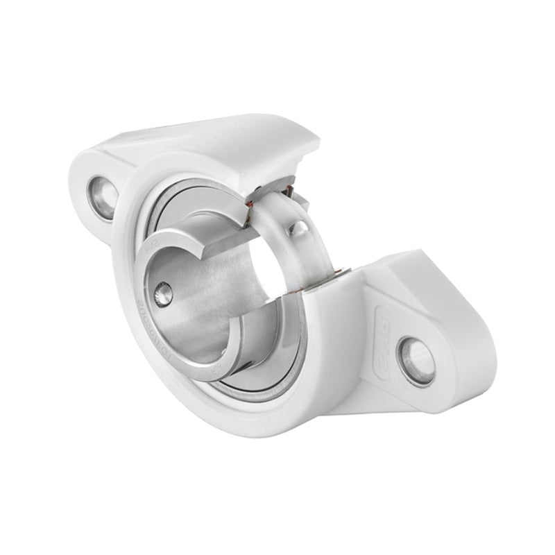 SNR SUCNFL206FG1 Metric Sentinel Thermoplastic Two Bolt Oval Flanged Bracket Housing Unit with 30mm Bore Insert - Allow 2-3 Days