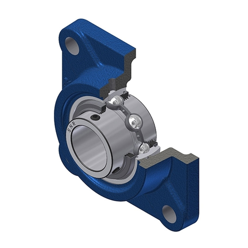 SNR UCF211-32L3 Imperial Four Bolt Square Cast Iron Flange Housing with 2 inch Bore Insert with Triple Lip Seal - Allow 2-3 Days
