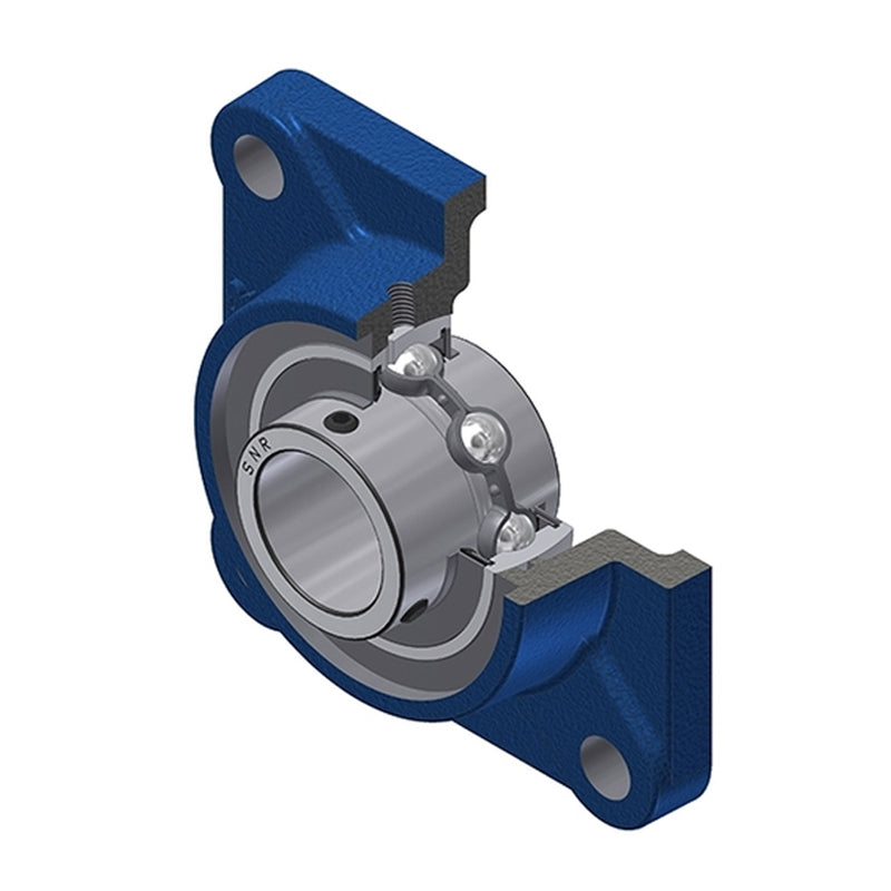 SNR UCF213N Metric Four Bolt Square Cast Iron Flange Housing with 65mm Bore Insert - Allow 2-3 Days