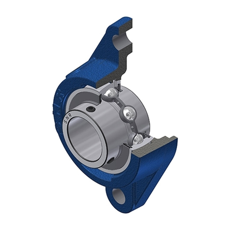 SNR UCFLE205 Metric Two Bolt Oval Cast Iron Flange Housing with 25mm Bore Insert