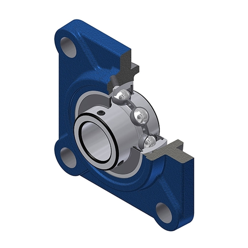 SNR UCFS308 Metric Four Bolt Square Cast Iron Flange Housing with 40mm Bore Insert - Allow 2-3 Days