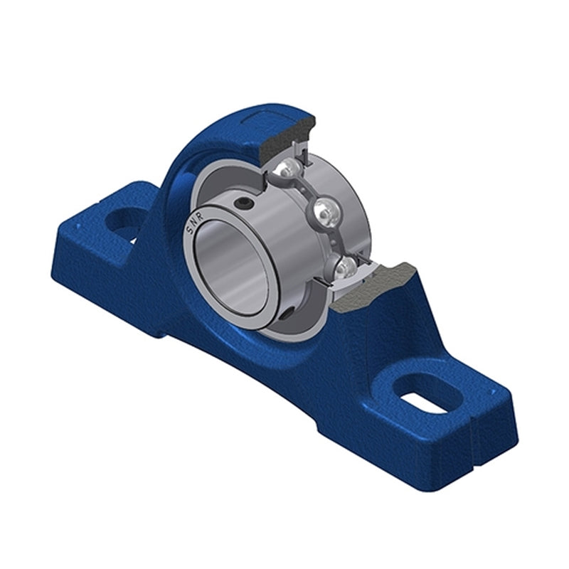 SNR UCPE216 Metric Cast Iron Two Bolt Pillow / Plummer Block Housing with 80mm Bore Insert - Allow 2-3 Days