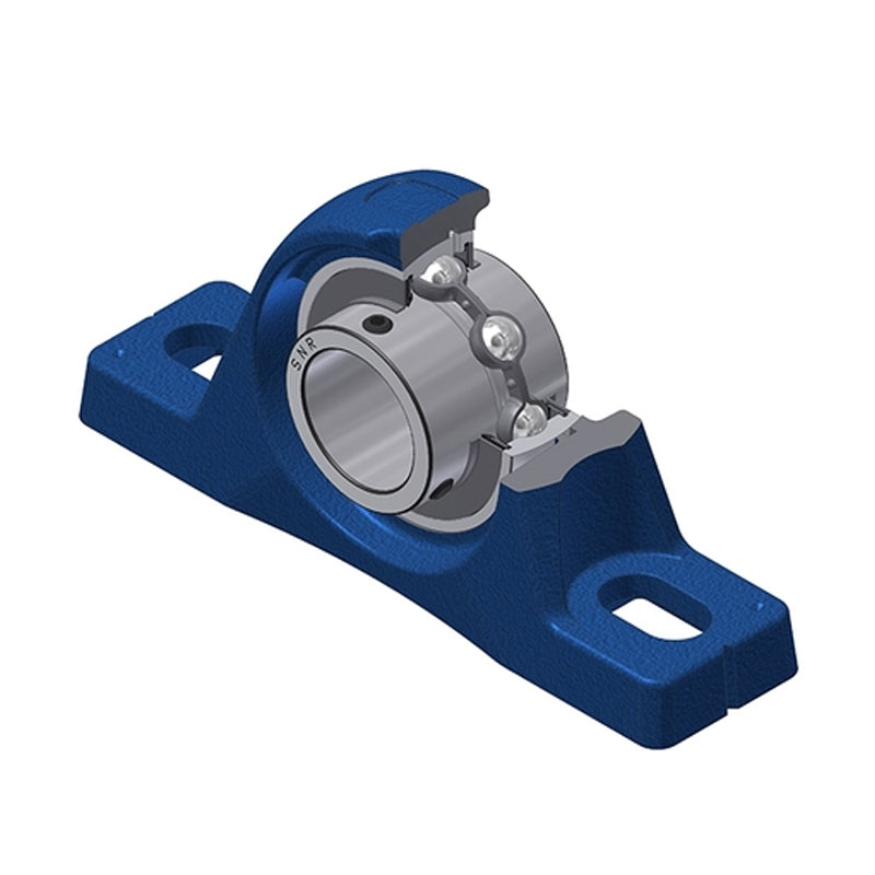 SNR UCPLE205 Metric Cast Iron Two Bolt Pillow / Plummer Block Housing with 25mm Bore Insert - Allow 2-3 Days