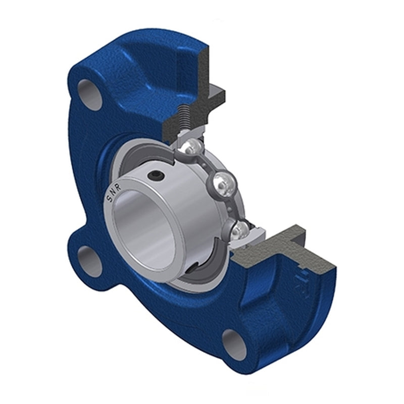 SNR USFC212 Metric Four Bolt Cast Iron Round Flanged Housing with 60mm Insert - Allow 2-3 Days