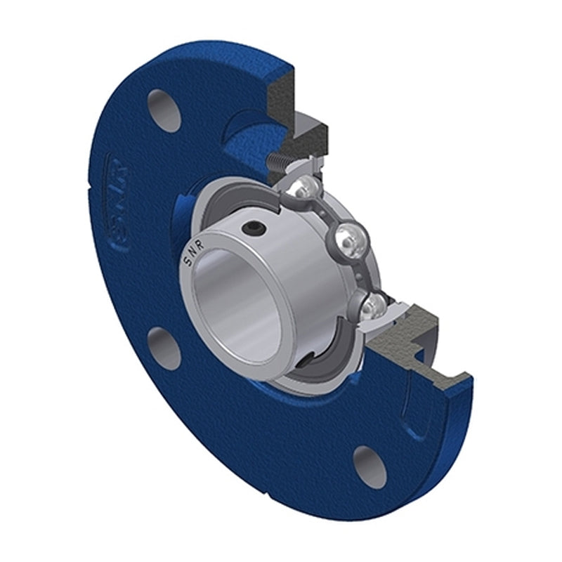SNR USFCE212 Metric Four Bolt Cast Iron Round Flanged Housing with 60mm Insert - Allow 2-3 Days