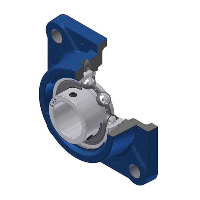 SNR USFE212 Metric Four Bolt Square Cast Iron Flange Housing with 60mm Bore Insert - Allow 2-3 Days