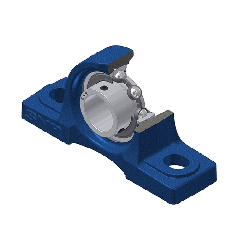 SNR USP210 Metric Cast Iron Two Bolt Pillow / Plummer Block Housing with 50mm Bore Insert - Allow 2-3 Days