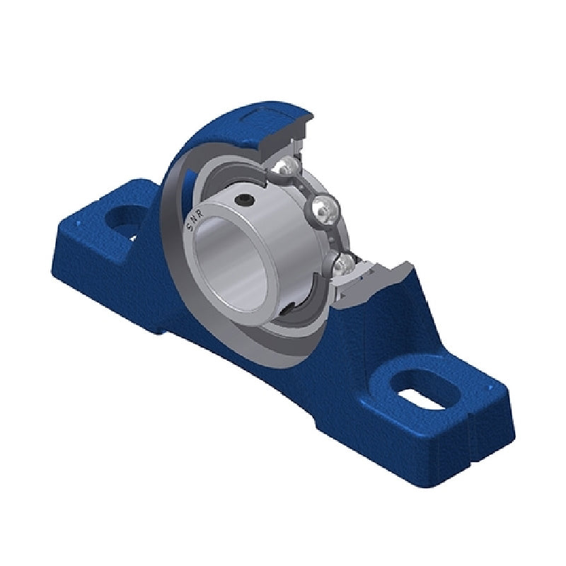 SNR USPE210N Metric Cast Iron Two Bolt Pillow / Plummer Block Housing with 50mm Bore Insert - Allow 2-3 Days