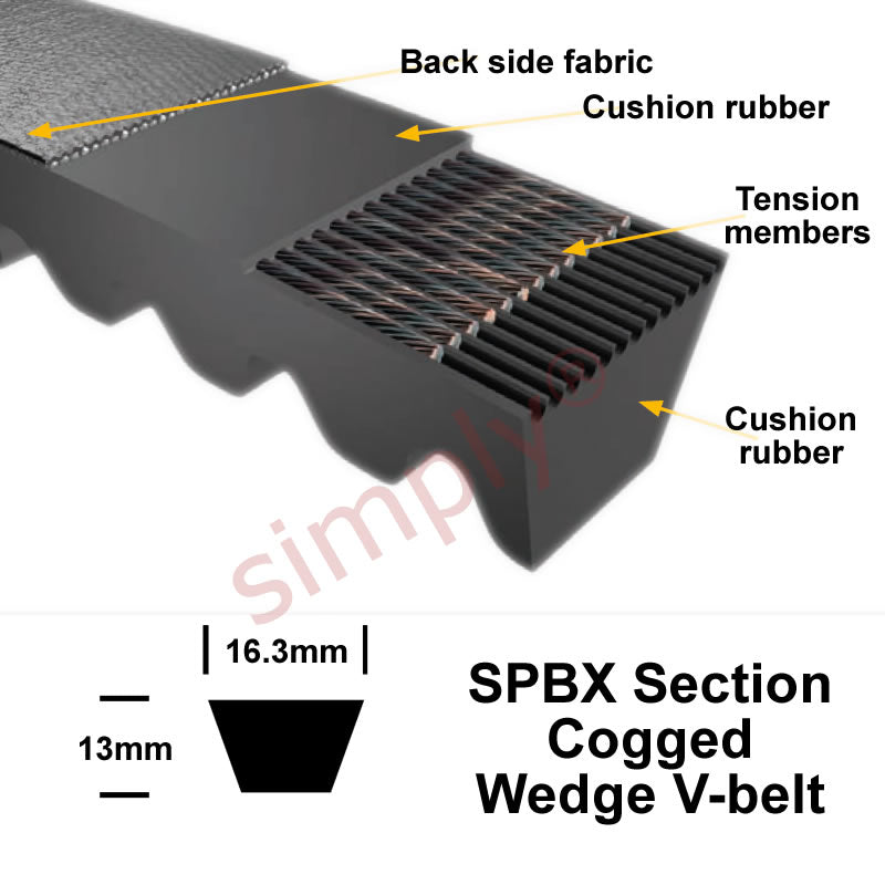 XPB3550 Premier Quality SPBX-Section Cogged V-Belt
