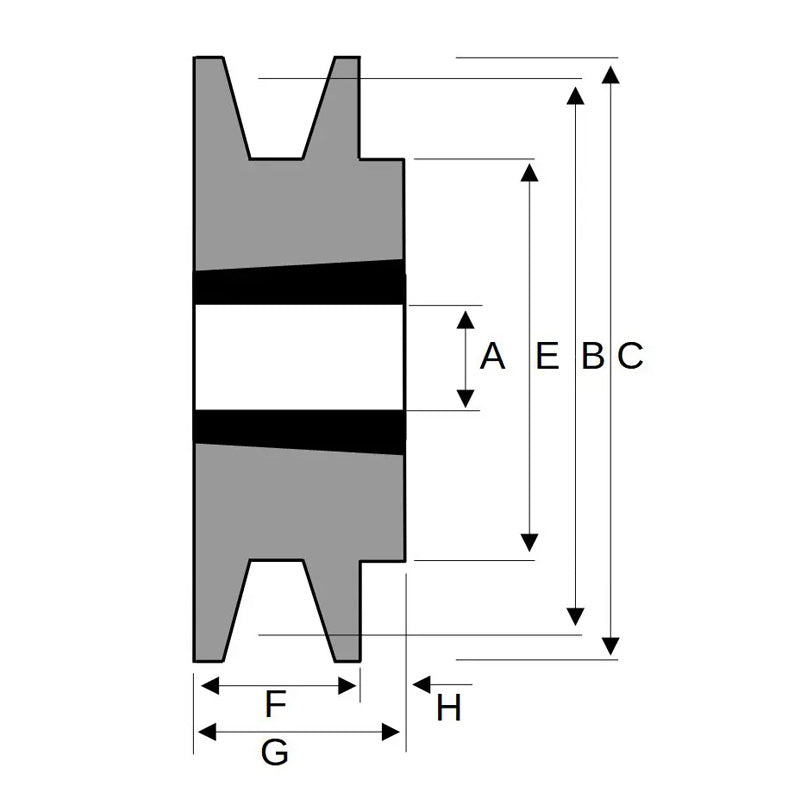 100X1SPZ 100mm Pitch Diameter SPZ Section Tapered Locking Bush Type Pulley with 1 Groove (Bush not Incl.)