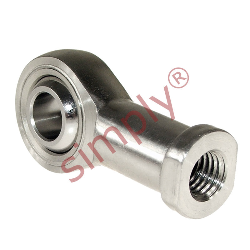 Budget SSPHS5 Right Hand Stainless Steel / PTFE Lined Plain Female Rod End 5mm Bore M5x0.8 Thread
