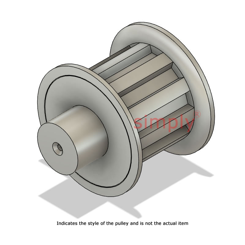 Aluminium Centre Drilled T2.5 Timing Pulley with Flanges 2.5mm Pitch 15 Tooth for 6mm Wide Belts