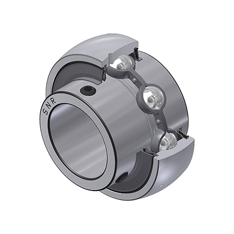SNR UC207-20G2L4 Imperial Full Width Spherical Outer Bearing Insert 1-1/4 inch Bore 72mm Outside Diameter with Grub Screws and Multi Lip Seals - Allow 2-3 Days