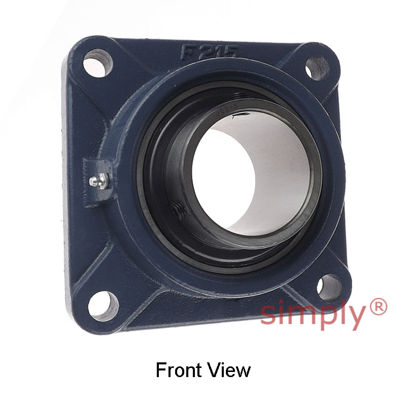 UCF215 Metric Four Bolt Square Cast Iron Flange Housing with 75mm Bore Insert