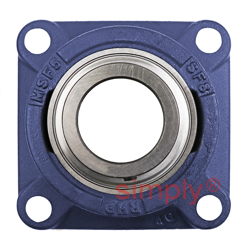 UCF207 Metric Four Bolt Square Cast Iron Flange Housing with 35mm Bore Insert