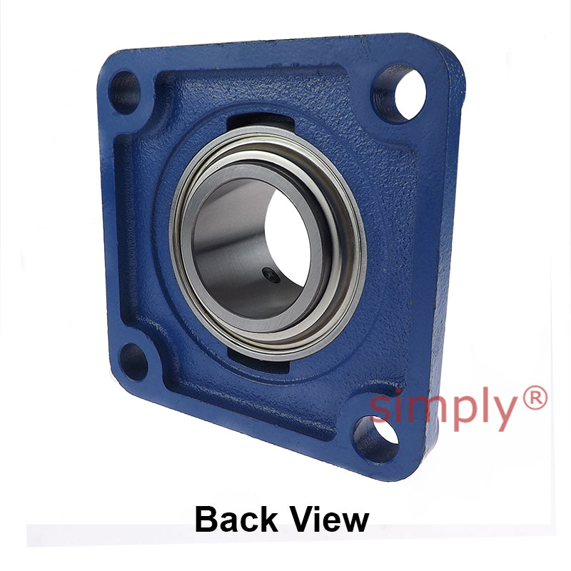 Challenge / FK UCF216 Metric Cast Iron Four Bolt Square Flange Housing with 80mm Bore Insert and Triple Lip Seal Ideal for Agricultural and Outdoor Use