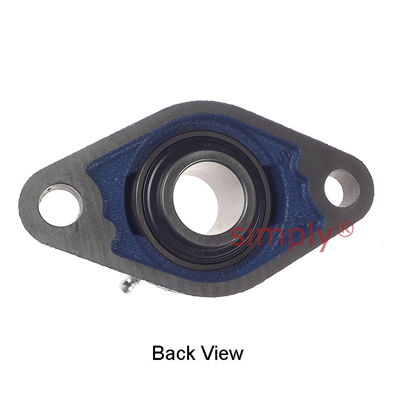 UCFL206 Metric Two Bolt Oval Cast Iron Flange Housing with 30mm Bore Insert