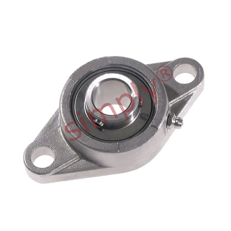 SSUCFL206-18 Imperial Two Bolt Oval Stainless Steel Flange Housing with 1-1/8 inch Bore Stainless Insert