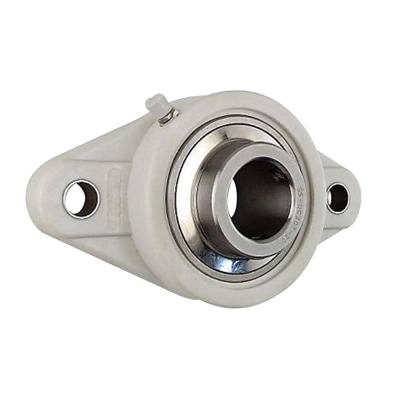 SUCFLPL210 Metric Two Bolt Oval Thermo Plastic Flange Housing with 50mm Bore Stainless Insert
