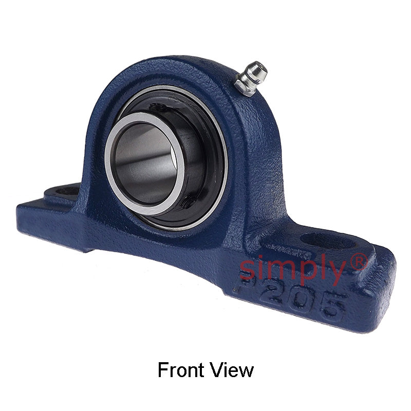 UCP205 Metric Cast Iron Two Bolt Pillow / Plummer Block Housing with 25mm Bore Insert 