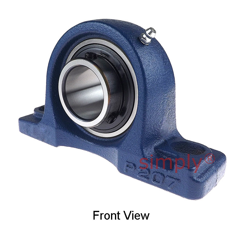 UCP207 Metric Cast Iron Two Bolt Pillow / Plummer Block Housing with 35mm Bore Insert 