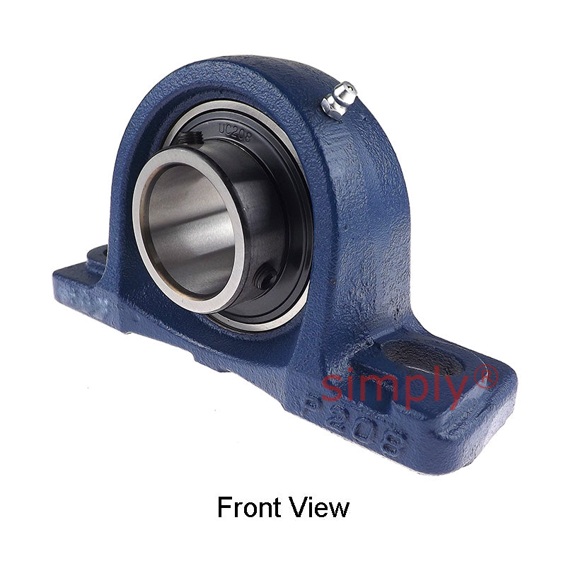 UCP208 Metric Cast Iron Two Bolt Pillow / Plummer Block Housing with 40mm Bore Insert 