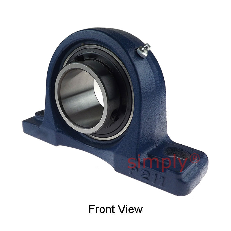 UCP211 Metric Cast Iron Two Bolt Pillow / Plummer Block Housing with 55mm Bore Insert 