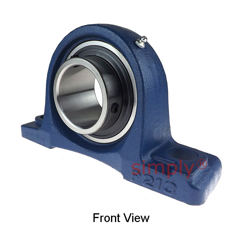 UCP213 Metric Cast Iron Two Bolt Pillow / Plummer Block Housing with 65mm Bore Insert 