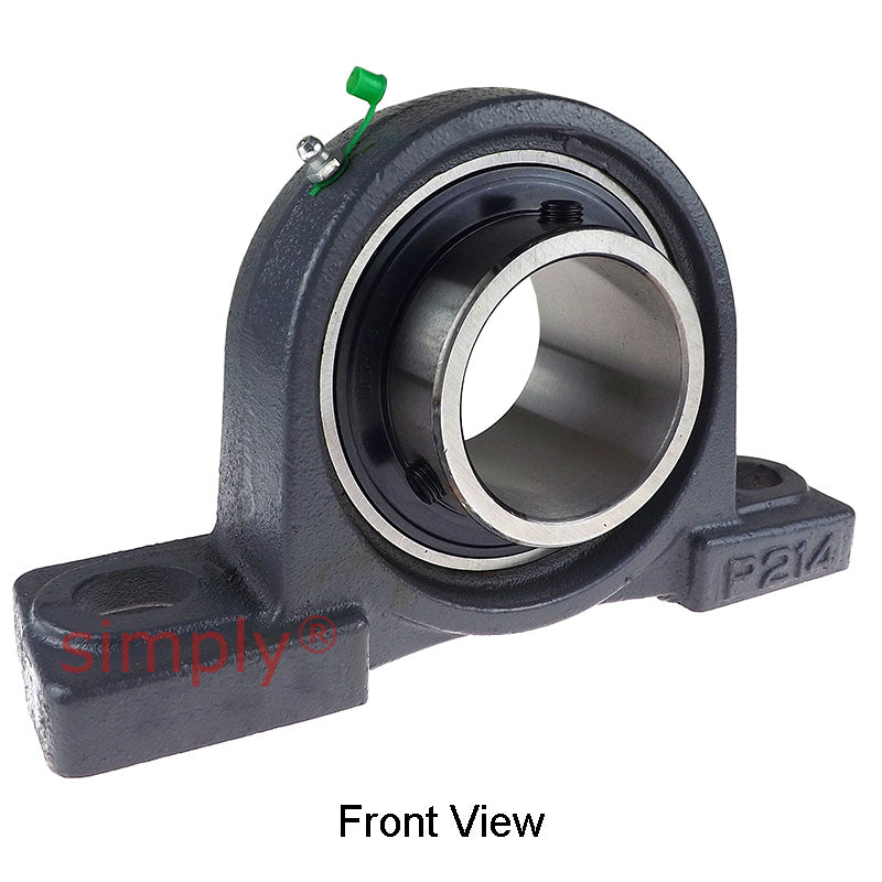 UCP214 Metric Cast Iron Two Bolt Pillow / Plummer Block Housing with 70mm Bore Insert 