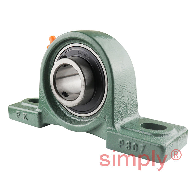 UCP307 Metric Two Bolt Cast Iron Plummer / Pillow Housing with 35mm Bore Insert