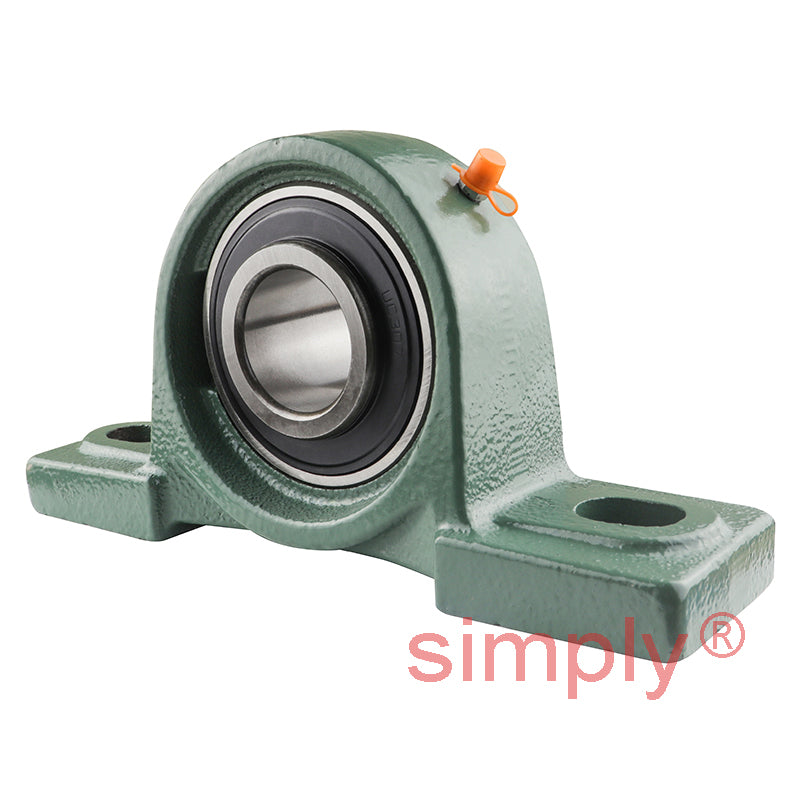UCP307 Metric Two Bolt Cast Iron Plummer / Pillow Housing with 35mm Bore Insert