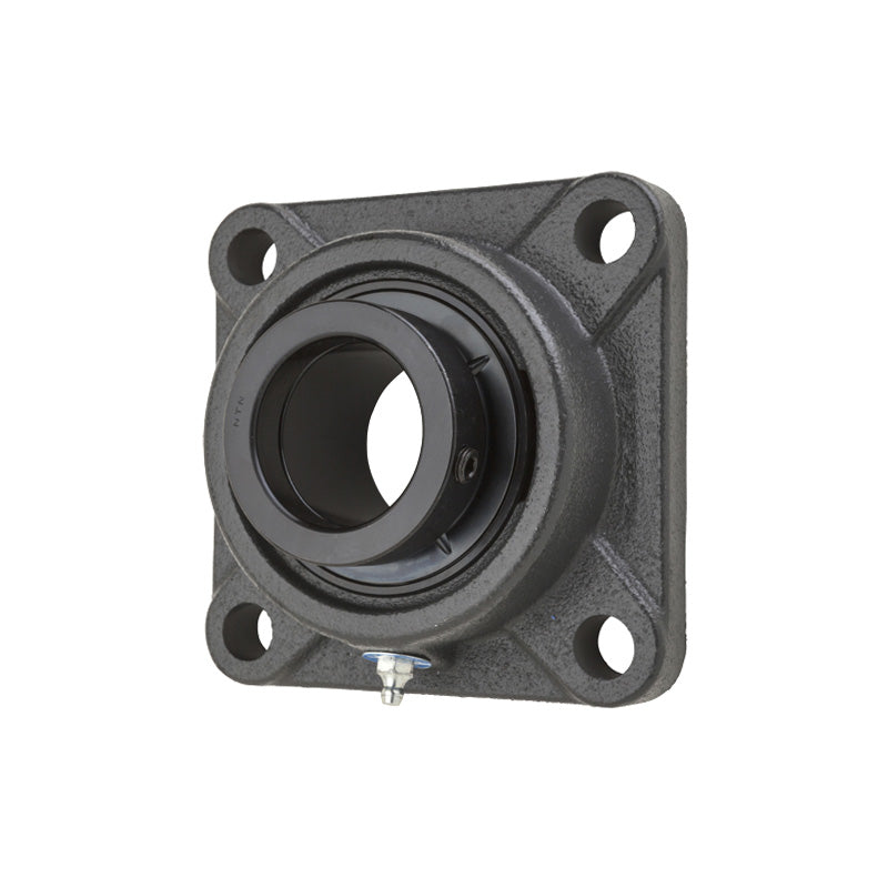 NTN UELF313D1W3 Metric Four Bolt Square Cast Iron Flange Housing with 65mm Bore Eccentric Collar Insert - Allow 2-3 Days